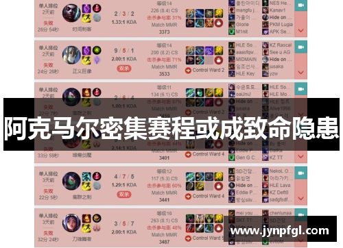 阿克马尔密集赛程或成致命隐患